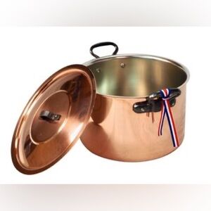 Made in France Baumalu 7 Quart 24 cm diameter Copper Stock Pot New Never Used